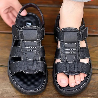 Sandales homme – Bout ouvert – Semelle épaisse – Brides réglables – Confort décontracté