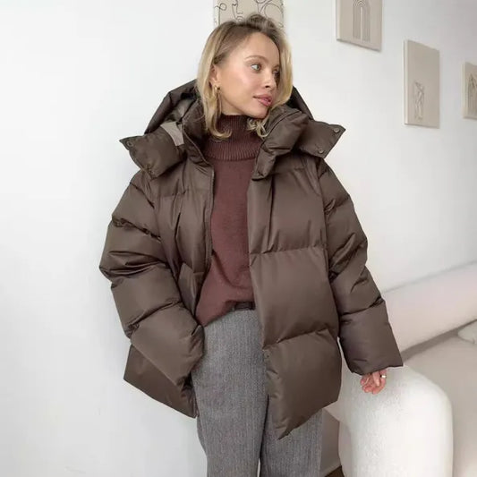 Veste matelassée femme – Coupe oversize – Capuche – Déperlante – Longueur mi-cuisse