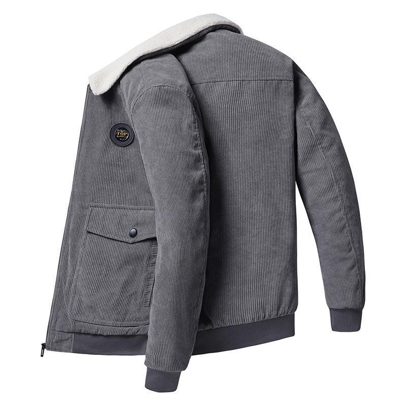 Veste homme – Coupe ample – Côtelée – Doublure laine – Fermeture boutonnée