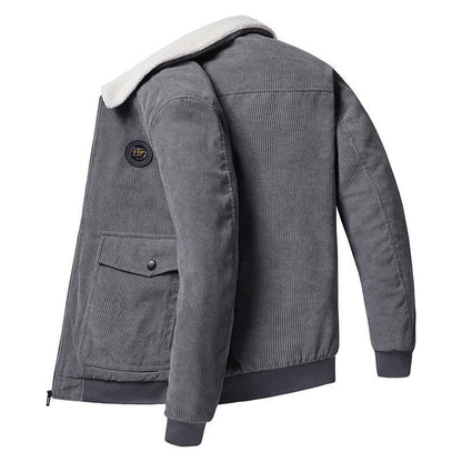 Veste homme – Coupe ample – Côtelée – Doublure laine – Fermeture boutonnée