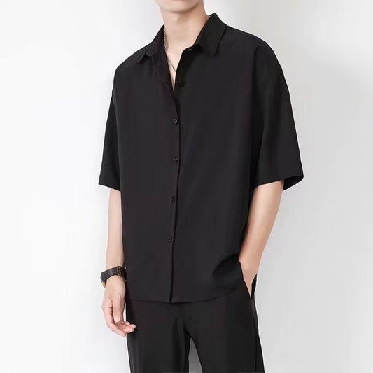 Chemise homme manches courtes – Coupe décontractée – Tissu respirant – Style boutonné