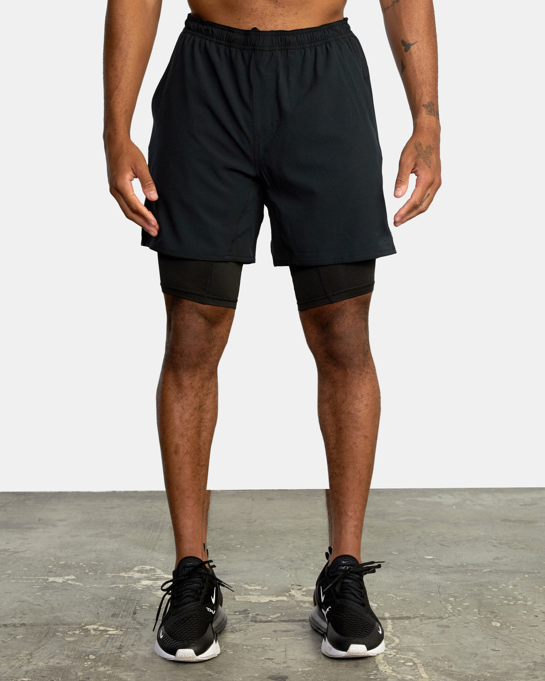 Short de sport homme – Coupe décontractée – Double couche – Tissu respirant – Longueur genou