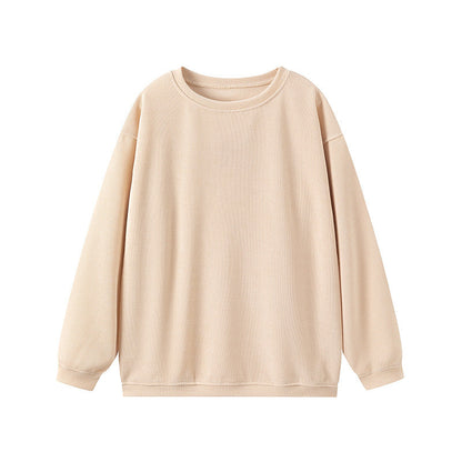Pull femme – Coupe décontractée – Maille côtelée – Col rond manches longues