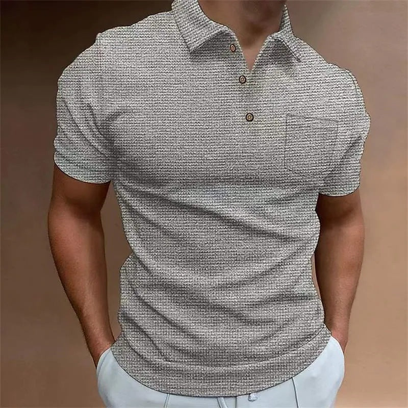 Polo homme – Coupe slim – Maille piquée structurée – Tissu respirant – Poche poitrine