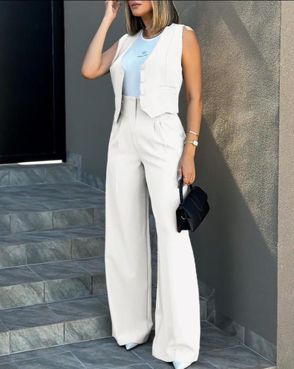 Gilet femme – Coupe cintrée – Boutonnage classique – Style habillé structuré
