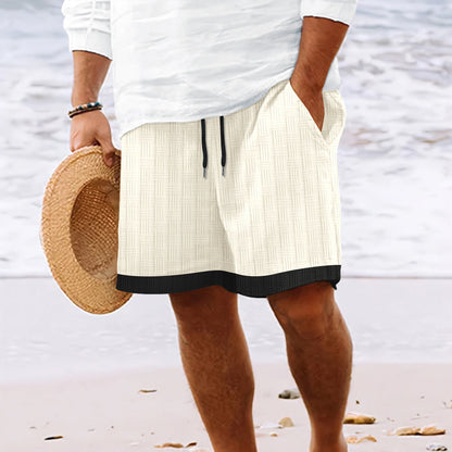 Short de bain homme – Coupe décontractée – Tissu respirant – Taille élastique avec cordon