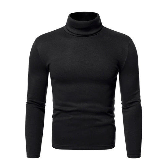 T-shirt col roulé homme – Coupe ajustée – Tissu stretch doux – Manches longues