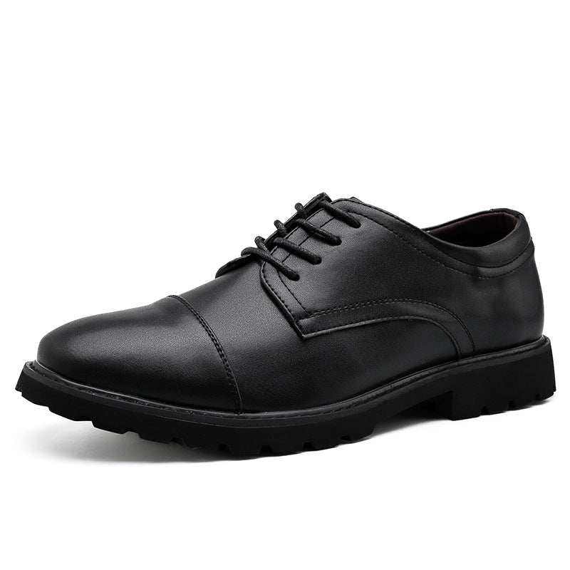 Chaussures Derby homme – Cuir lisse – Bout droit – Semelle en caoutchouc – Habillé
