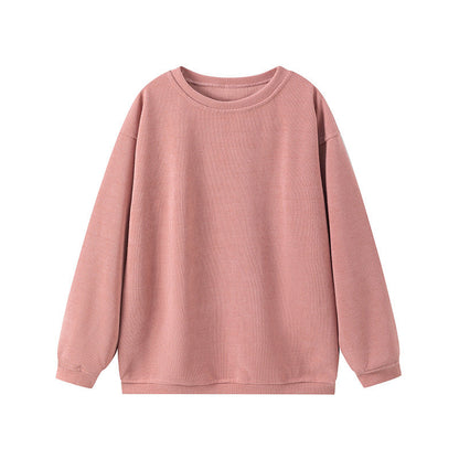Pull femme – Coupe décontractée – Maille côtelée – Col rond manches longues