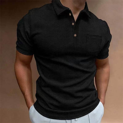 Polo homme – Coupe slim – Maille piquée structurée – Tissu respirant – Poche poitrine