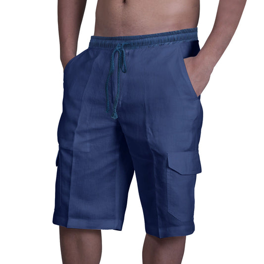 Short cargo homme – Coupe décontractée – Tissu respirant – Poches utilitaires – Cordon de serrage
