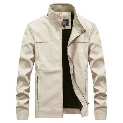 Blouson moto homme – Coupe structurée – Col montant – Poches zippées
