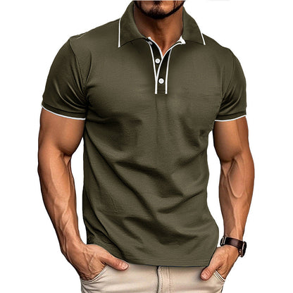 Polo homme – Coupe athlétique – Coton mélangé – Col classique avec passepoil