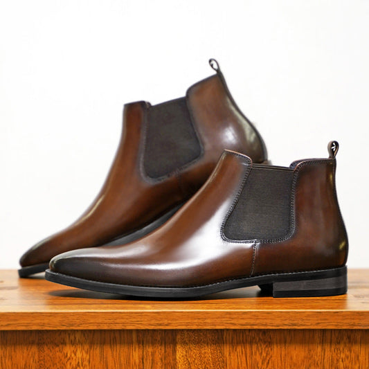 Bottes Chelsea homme – Cuir haut de gamme – Coupe élégante – Panneaux élastiques