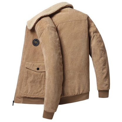 Veste homme – Coupe ample – Côtelée – Doublure laine – Fermeture boutonnée