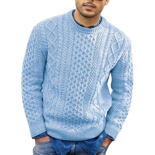 Pull homme – Coupe slim – Maille torsadée – Finition côtelée confortable
