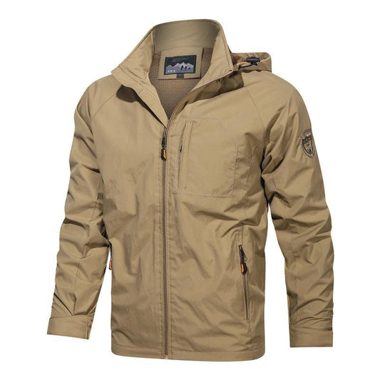 Veste à capuche homme – Coupe structurée – Tissu coupe-vent – Poches zippées