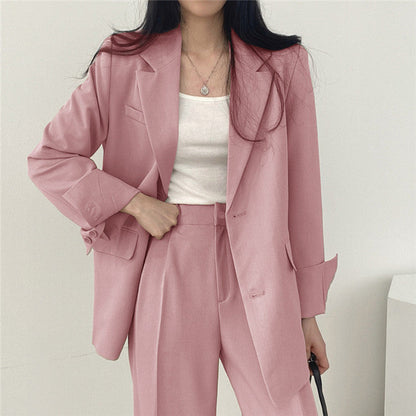 Veste tailleur femme – Coupe structurée – Revers crantés – Longueur hanches – Boutonnage simple