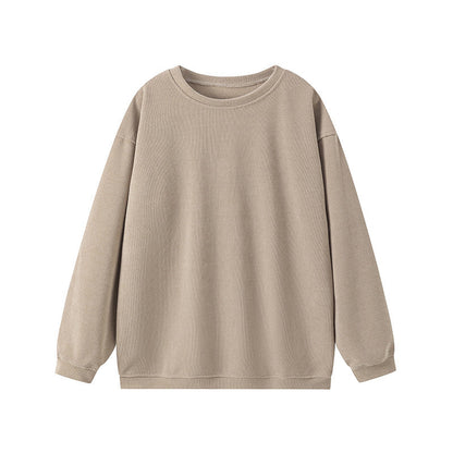 Pull femme – Coupe décontractée – Maille côtelée – Col rond manches longues