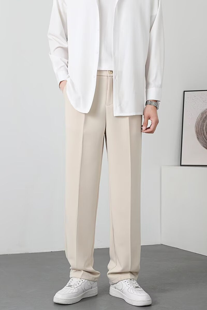 Pantalon homme – Coupe slim – Tissu respirant – Longueur cheville – Style élégant