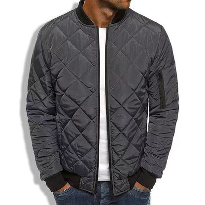 Veste matelassée homme – Coupe droite – Coton mélangé – Col montant – Fermeture zippée