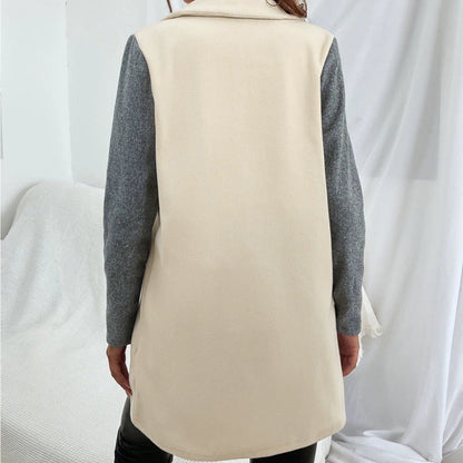 Veste coupe-vent femme – Coupe structurée – Fermeture boutonnée – Manches contrastées
