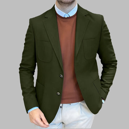Blazer homme – Coupe cintrée – Laine – Croisé – Revers crantés – Longueur hanches