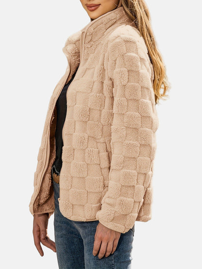 Femme Veste - Polaire - Coupe décontractée - Col montant - Manches longues