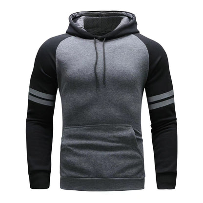 Sweat à capuche homme – Coupe régulière – Coton doux – Manches raglan à bandes
