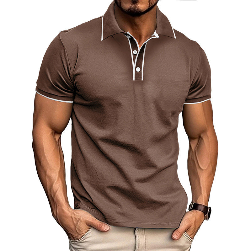 Polo homme – Coupe athlétique – Coton mélangé – Col classique avec passepoil