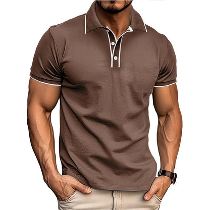 Polo homme – Coupe athlétique – Coton mélangé – Col classique avec passepoil