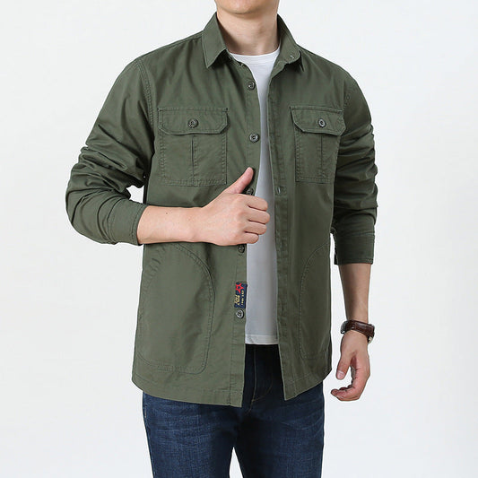 Veste surchemise homme – Coupe décontractée – Boutonnage classique – Poches utilitaires