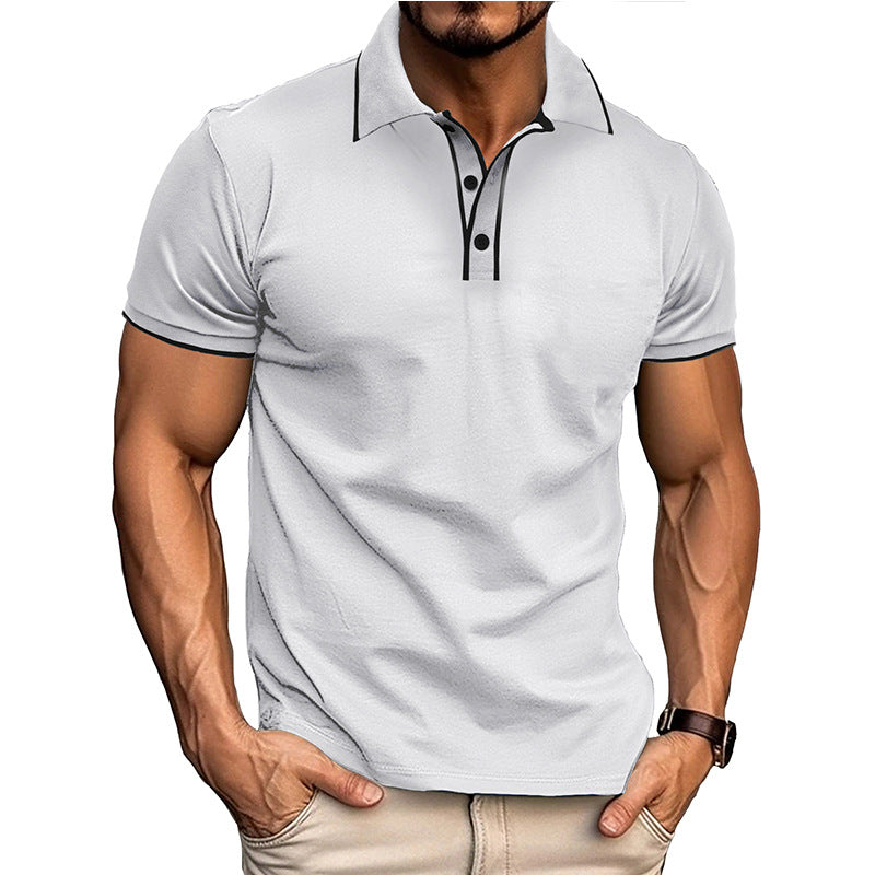 Polo homme – Coupe athlétique – Coton mélangé – Col classique avec passepoil
