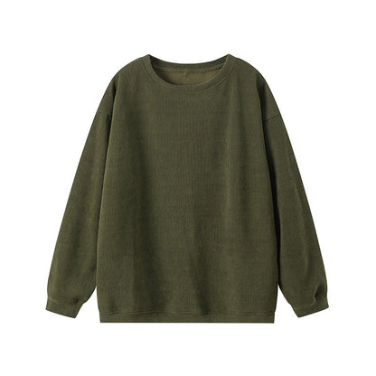 Pull femme – Coupe décontractée – Maille côtelée – Col rond manches longues
