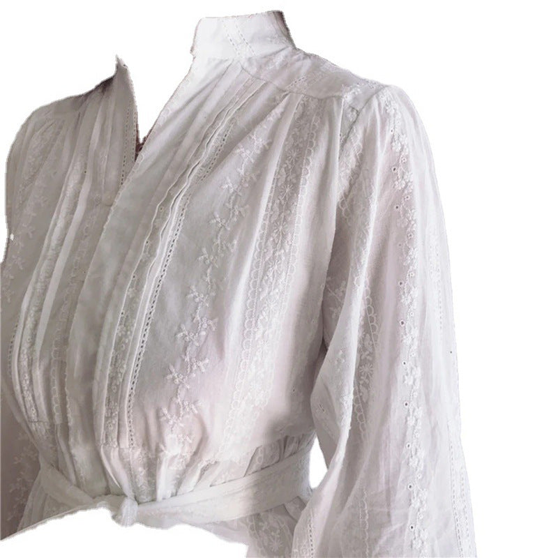 Robe mini femme – Manches ballon – Taille nouée – Ourlet volanté – Tissu respirant