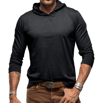 Sweat à capuche homme – Coupe slim – Manches longues – Maille coton légère