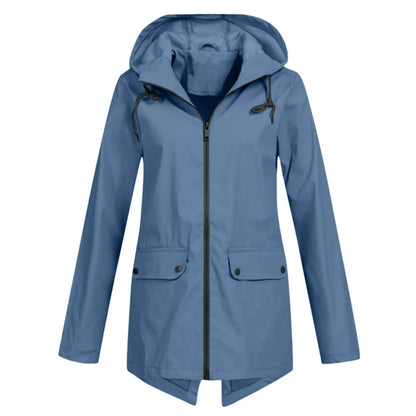 Veste coupe-vent femme – Coupe décontractée – Capuche réglable – Imperméable légère