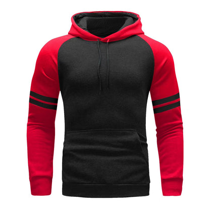 Sweat à capuche homme – Coupe régulière – Coton doux – Manches raglan à bandes