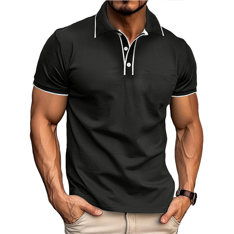 Polo homme – Coupe athlétique – Coton mélangé – Col classique avec passepoil