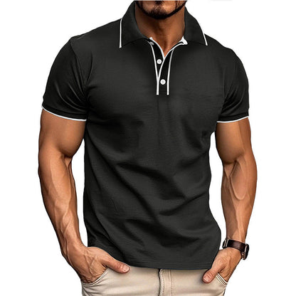 Polo homme – Coupe athlétique – Coton mélangé – Col classique avec passepoil