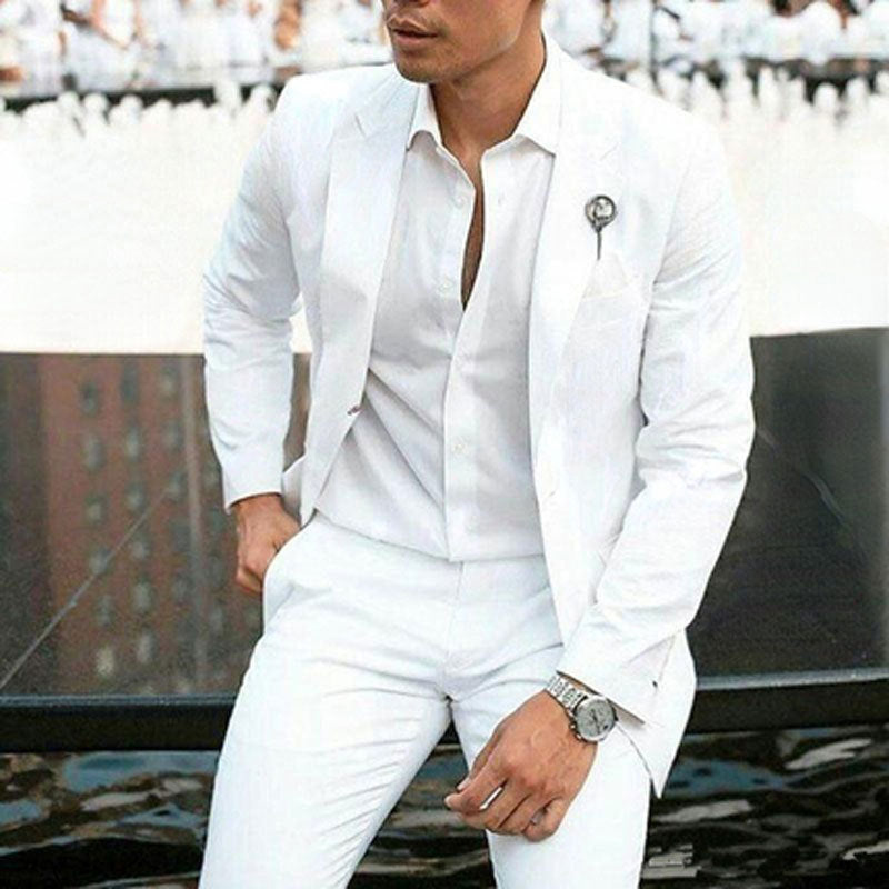 Costume homme 2 pièces – Coupe slim – Blazer 1 bouton – Tissu respirant élégant