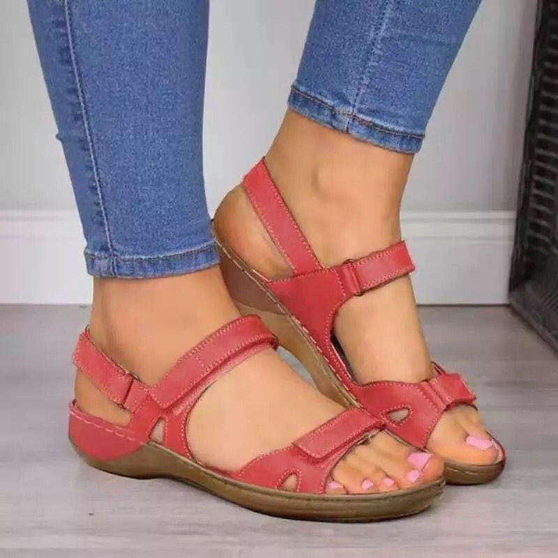 Sandales femme – Semelle plateforme – Bout ouvert – Brides ajustables confortables