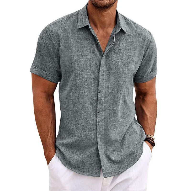 Men’s Short Sleeve Button Down Shirt with Relaxed Fit