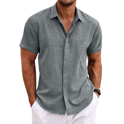 Men’s Short Sleeve Button Down Shirt with Relaxed Fit