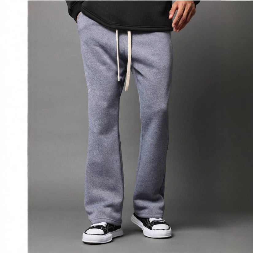 Pantalon de jogging homme – Coton molletonné – Coupe ample – Jambe évasée – Taille cordon