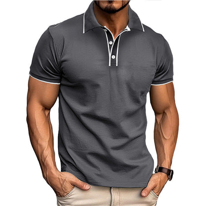 Polo homme – Coupe athlétique – Coton mélangé – Col classique avec passepoil