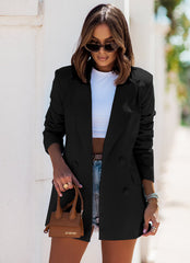 Veste blazer femme – Coupe cintrée – Double boutonnage – Tissu structuré élégant