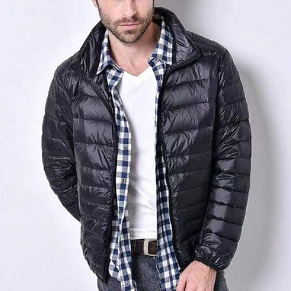 Manteau homme matelassé – Coupe slim – Col montant – Coton léger respirant