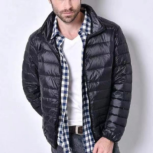 Manteau homme matelassé – Coupe slim – Col montant – Coton léger respirant