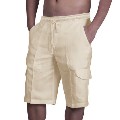 Short cargo homme – Coupe décontractée – Tissu respirant – Poches utilitaires – Cordon de serrage